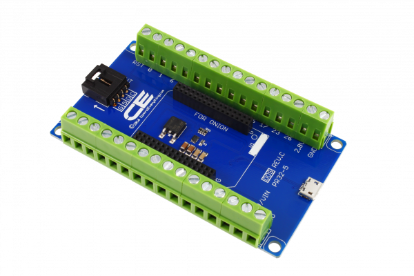 Screw Terminal Breakout Board with I2C and USB Interface for Onion Omega 2 and Onion Omega 1