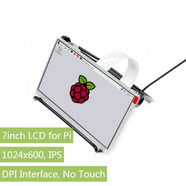 7inch IPS Display for Raspberry Pi, DPI interface, no Touch, 1024x600