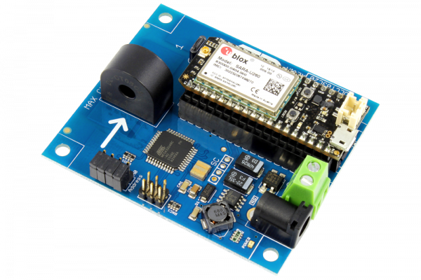 1-Channel On-Board 95% Accuracy 20-Amp AC Current Monitor with IoT Interface