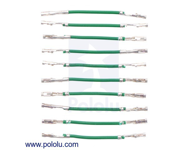 Wires with Pre-Crimped Terminals 10-Pack F-F 1" GreenWires with Pre-Crimped Terminals 10-Pack F-F 1" Green