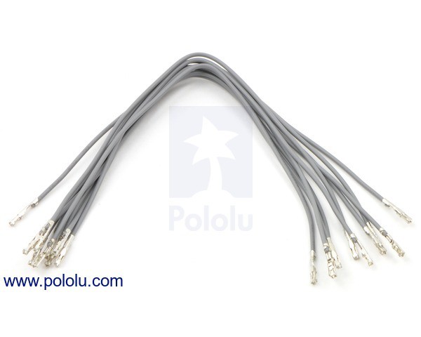 Wires with Pre-Crimped Terminals 10-Pack F-F 6" Gray