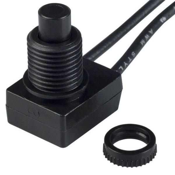 Push-On Momentary Switch Normally Open SPST Black