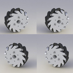 A set of 127mm Aluminium Mecanum wheel(4 pieces)/Bearing rollers
