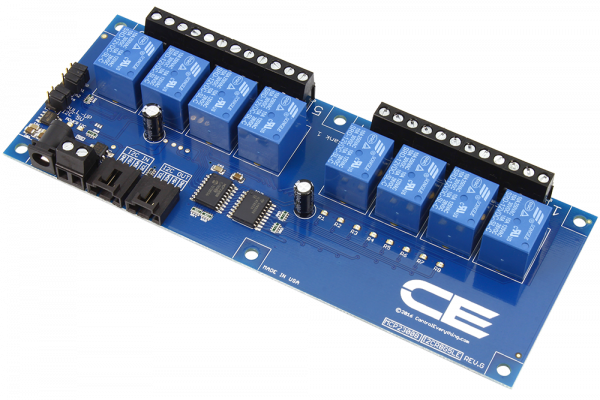 8-Channel General Purpose SPDT Relay Controller with I2C Interface