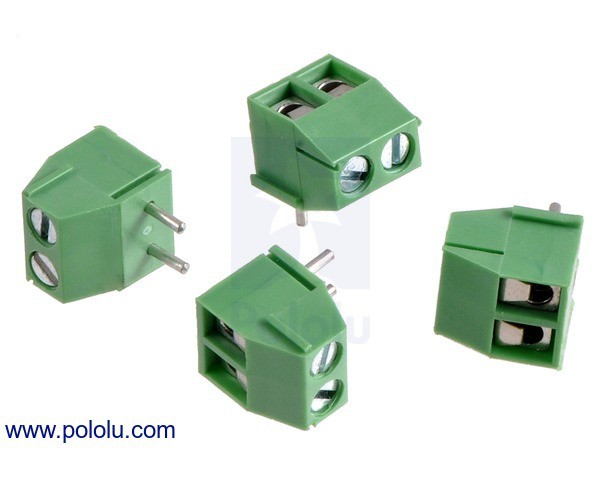 Screw Terminal Block: 2-Pin, 3.5 mm Pitch, Top Entry (4-Pack)
