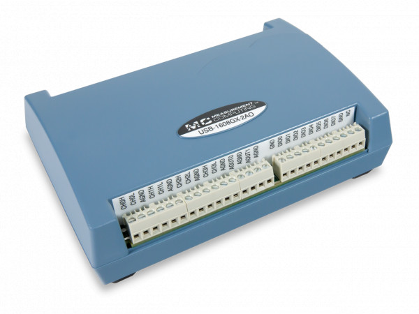 MCC USB-1608GX-2AO 16-bit, 500 kS/s High-Speed Multifunction USB DAQ Device with two analog outputs