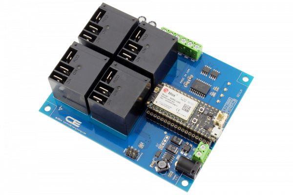 4-Channel High-Power Relay Controller Shield + 4 GPIO with IoT Interface