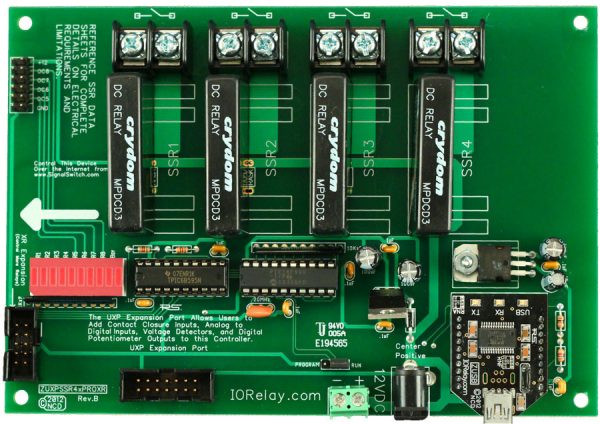 Industrial Solid State Relay Controller 4-Channel + UXP Expansion Port