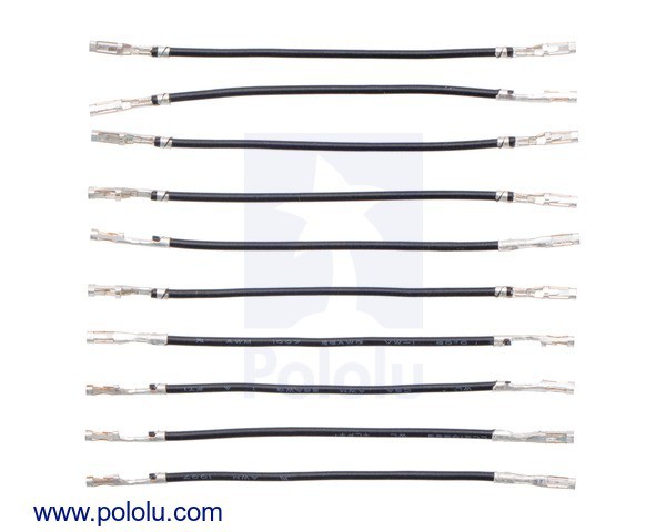 Wires with Pre-Crimped Terminals 10-Pack F-F 2" Black
