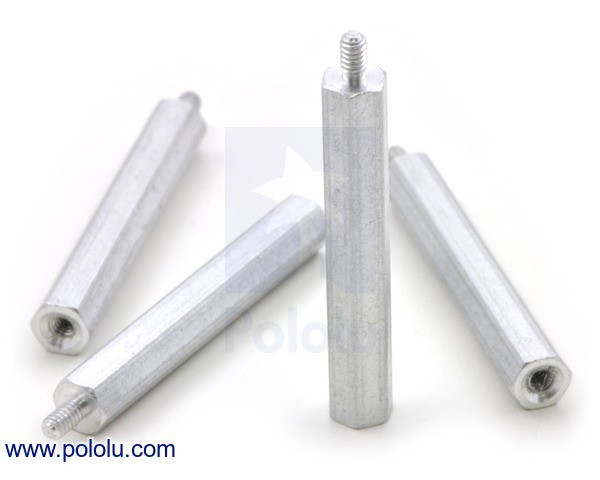 Aluminum Standoff: 1-1/4" Length, 2-56 Thread, M-F (4-Pack)