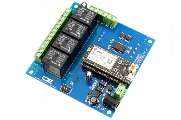 4-Channel General Purpose SPDT Relay Shield + 4 GPIO with IoT Interface
