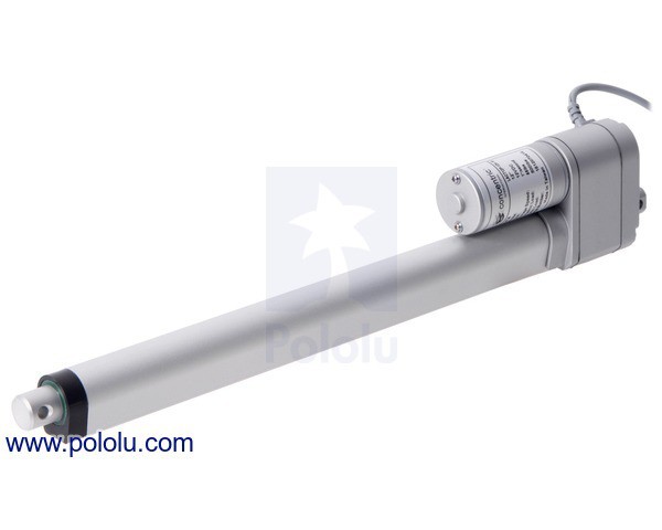 Glideforce LACT12P-12V-05 Light-Duty Linear Actuator with Feedback: 15kgf, 12" Stroke (11.8" Usable), 1.7"/s, 12V