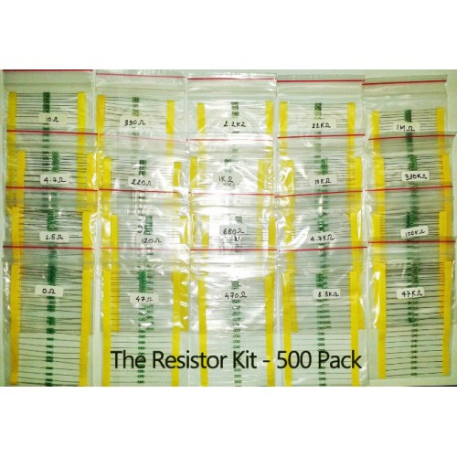 Resistor Kit - 500 Pack (1/4 W)