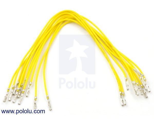 Wires with Pre-Crimped Terminals 10-Pack F-F 6" Yellow
