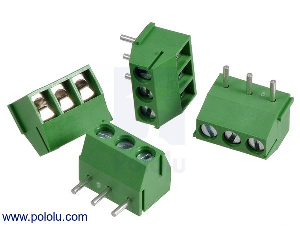 Screw Terminal Block: 3-Pin, 3.5 mm Pitch, Top Entry (4-Pack)