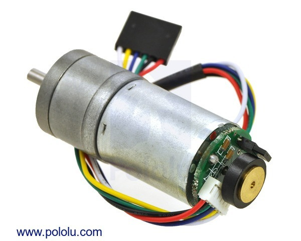 20.4:1 Metal Gearmotor 25Dx50L mm HP 6V with 48 CPR Encoder
