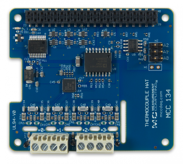 MCC 134: Thermocouple Measurement DAQ HAT for Raspberry Pi®