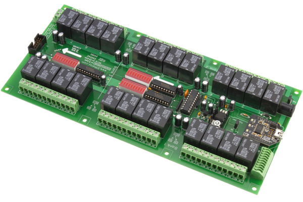 Industrial Relay Controller 24-Channel SPDT + 8-Channel ADC