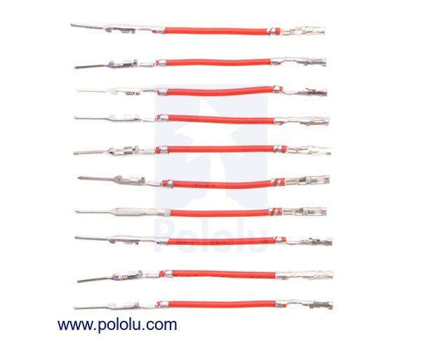 Wires with Pre-Crimped Terminals 10-Pack M-F 1" Red