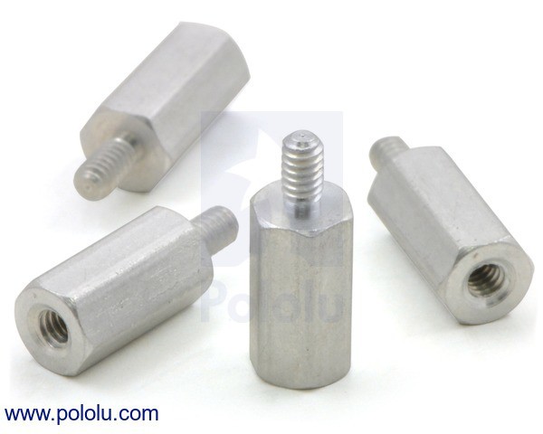 Aluminum Standoff: 3/8" Length, 2-56 Thread, M-F (4-Pack)