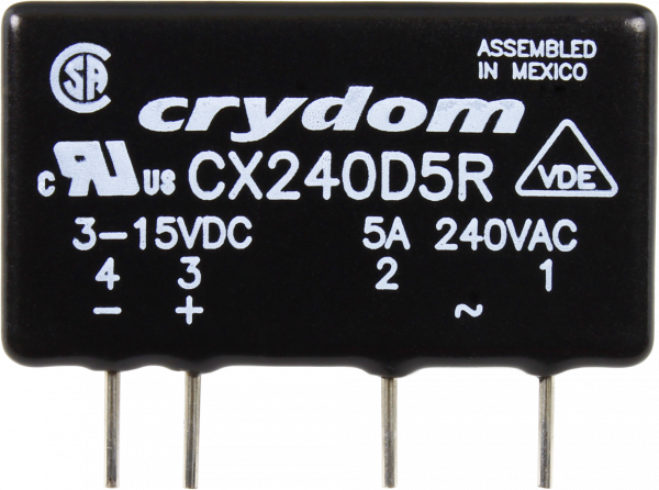 Crydom CX240D5R 5A 240VAC Random Turn-On Solid State Relay for Inductive Loads (Type C)